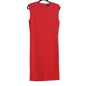Karen Millen orange ribbed stretchy sheath dress